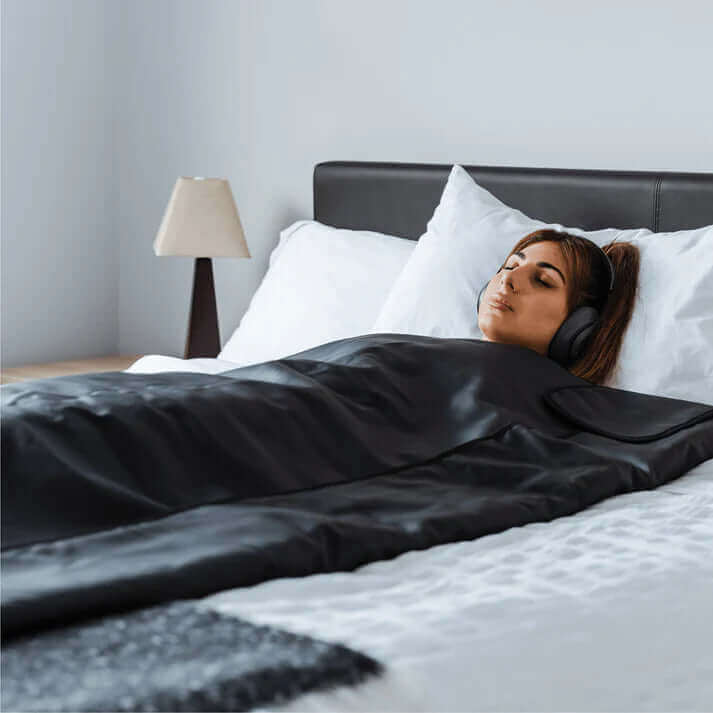 Woman sleeping in Infrared Sauna Blanket